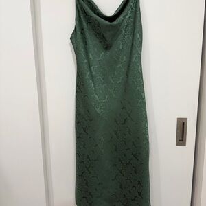 Lulu's Backless Green Lace Dress